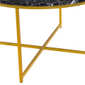 Free Shipping Luxury Nordic Modern Center Table Round Wood Gold Marble Coffee Table